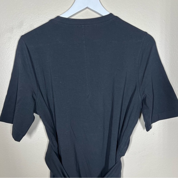 Lululemon Womens Cotton Wrap-Front T-Shirt Dress Black Size 12 Casual Basic - Picture 8 of 10